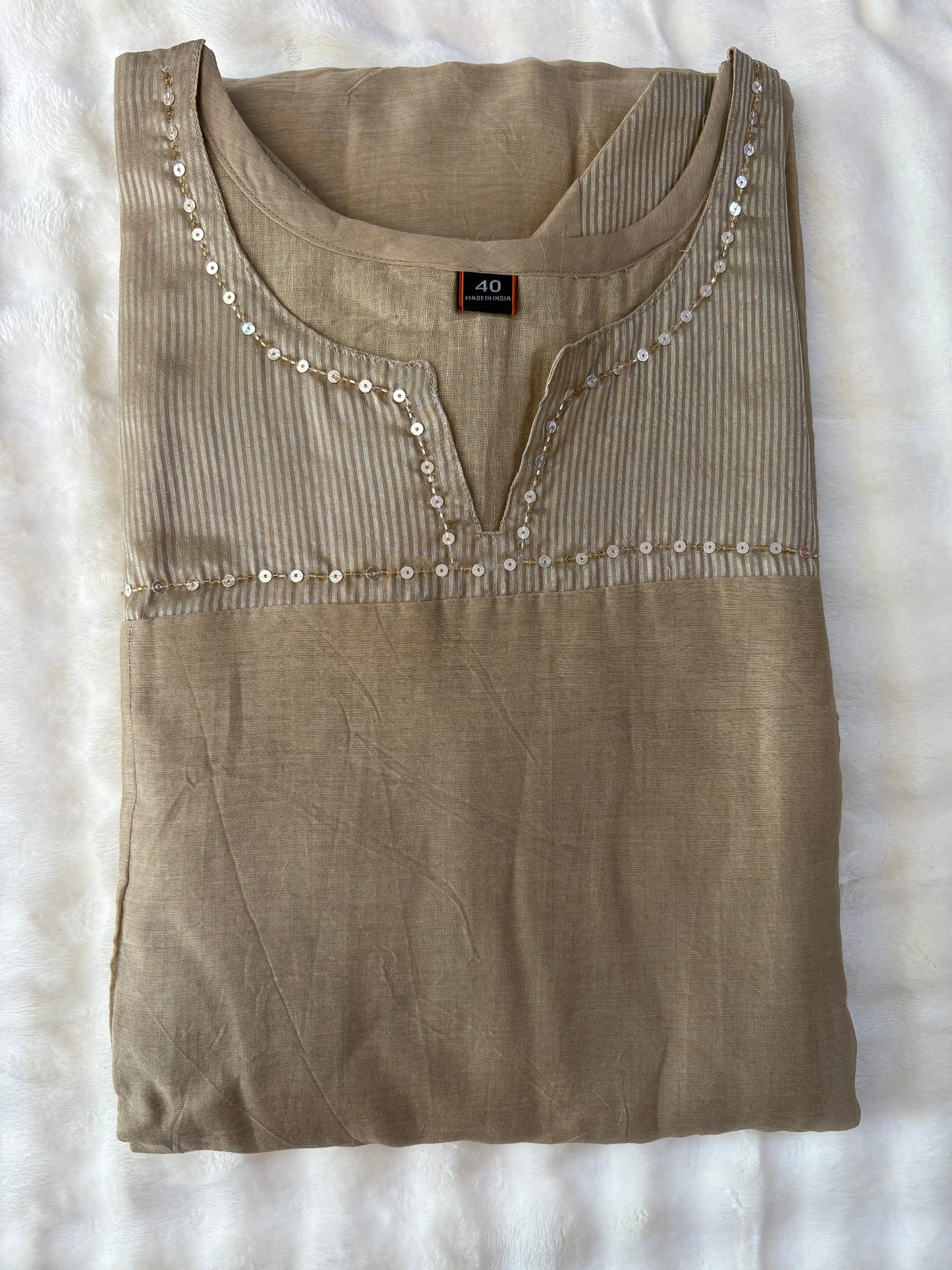 ✨ Grayish Brown Mul Chanderi Suit – Elegant Handcrafted Luxury-3 Pcs Suit