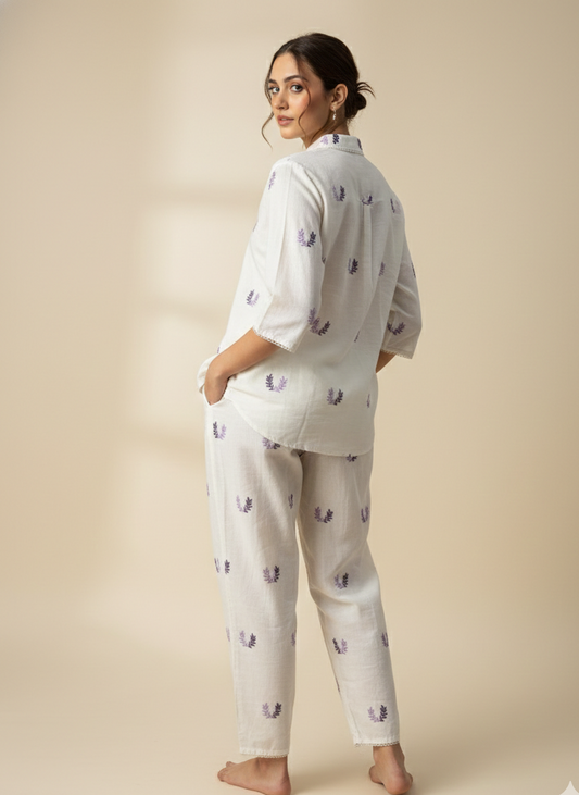 💜 Lavender Bliss Cotton Co-Ord Set